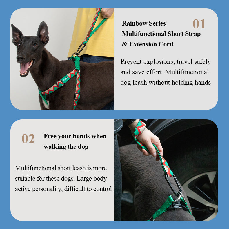 【Dogs】Short dog leash-Traffice Padded Handle-Heavy Duty-Short Nylon Dog Lead for Training Control
