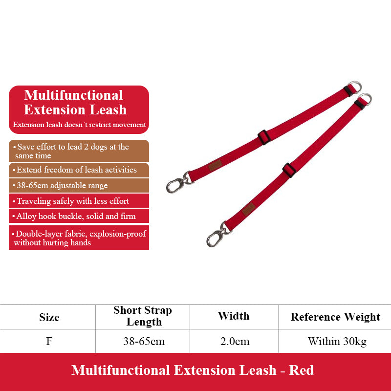 【Dogs】Double Dog Walker, adjustable heavy duty double dog leash for pets, No tangle 2 dogs training leash for dogs up to 66Pounds,
