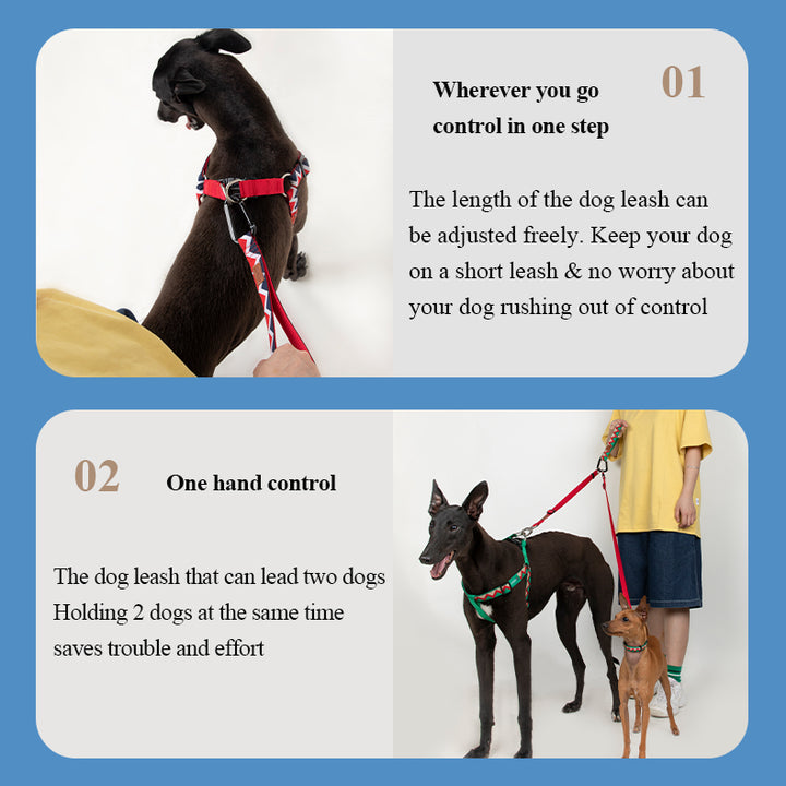 【Dogs】Short dog leash-Traffice Padded Handle-Heavy Duty-Short Nylon Dog Lead for Training Control