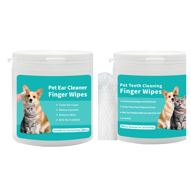 Pet teeth cleaning wipes.Take care of your pet's oral health.Clean teeth and freshen breath