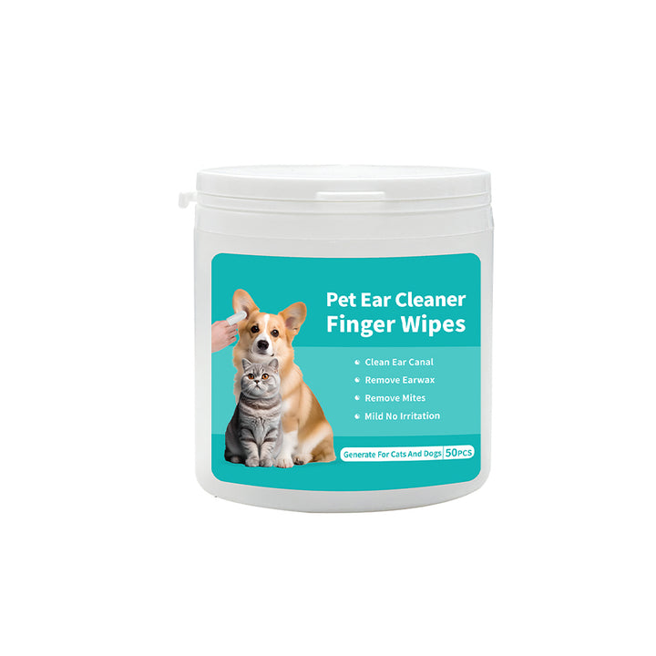 Pet ear cleaning wipes. Vet formulated. Effective ear cleaning finger wipes.