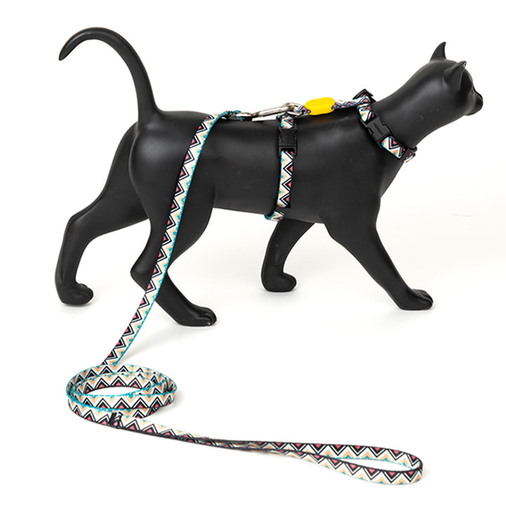 【Cat】Colorful-I-shaped cat harness set