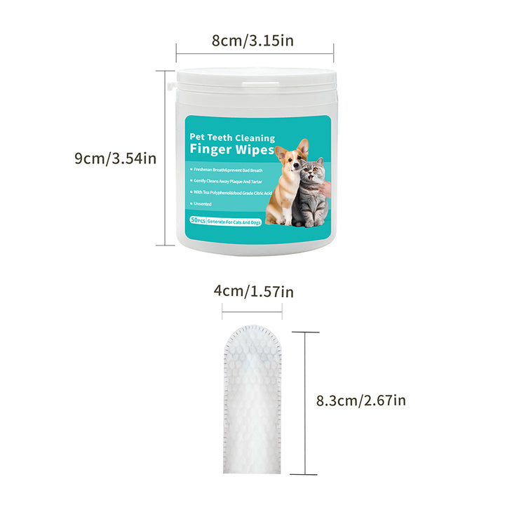 Pet teeth cleaning wipes.Take care of your pet's oral health.Clean teeth and freshen breath