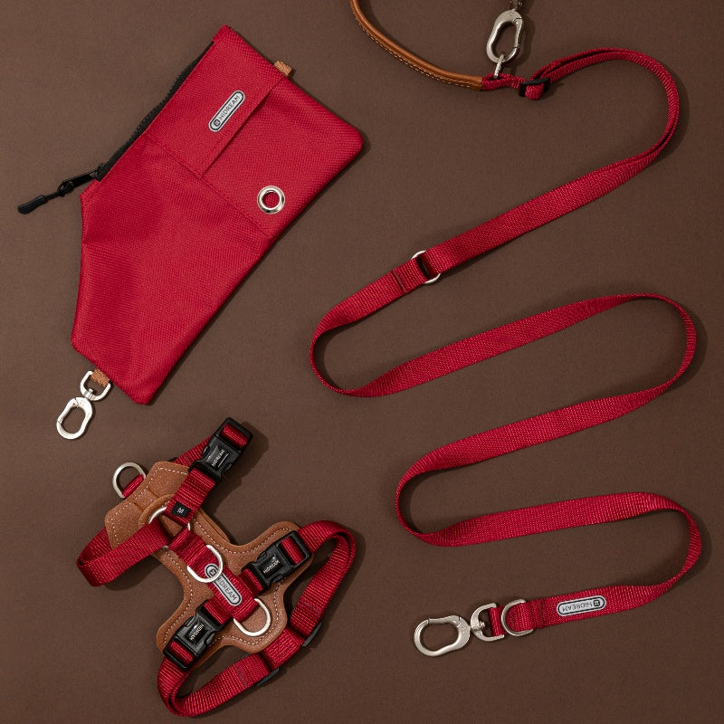 【Dogs】BOBO-harness leash dog walking storage bag set