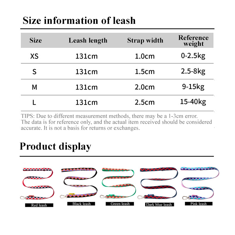 【Dogs】Rainbow-Dog collar leash set. For dogs around 2.5kg-40kg.