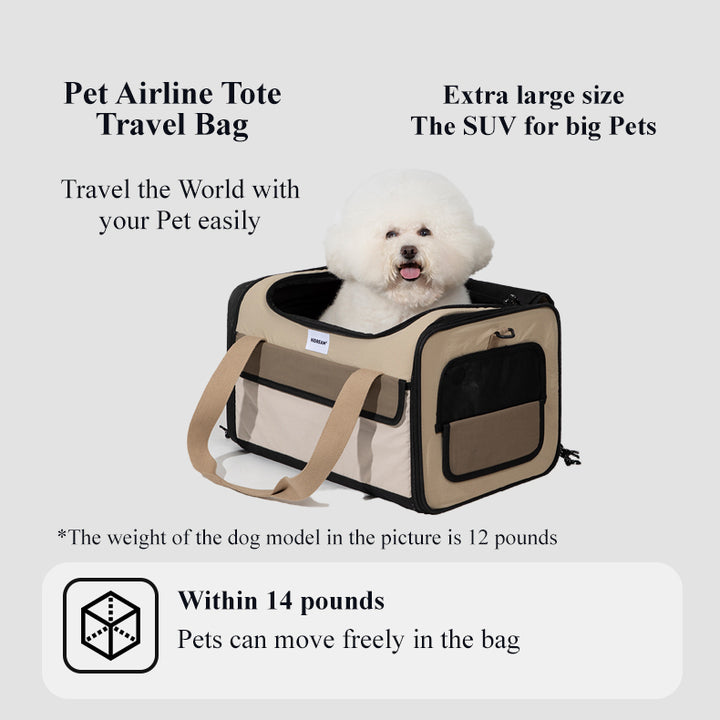Cat Dog carrier for small medium cats puppies up to 14pounds, TSA airline approved carrier soft sided, collapsible travel puppy carrier