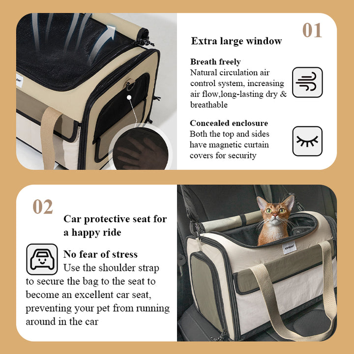 Cat Dog carrier for small medium cats puppies up to 14pounds, TSA airline approved carrier soft sided, collapsible travel puppy carrier